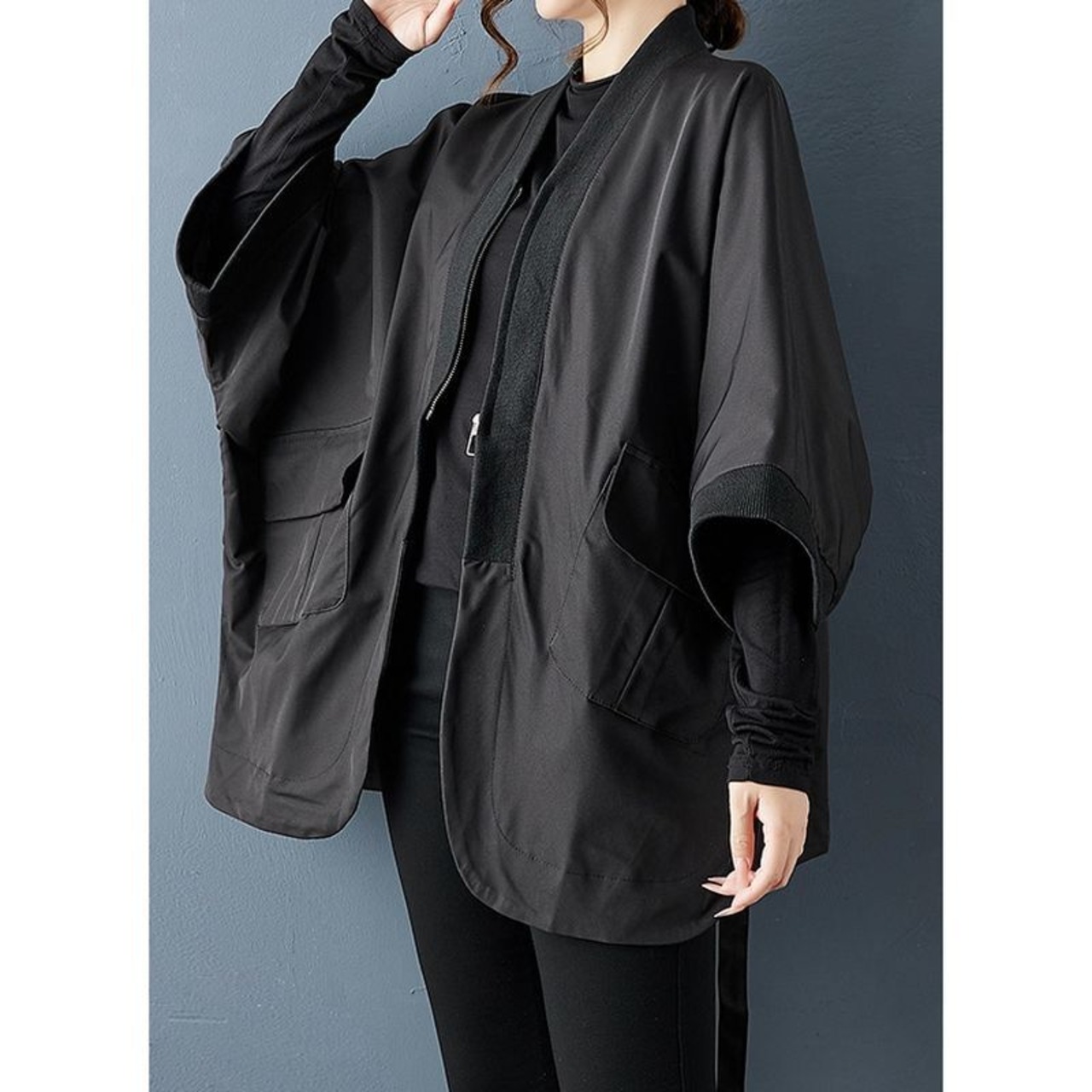 ノーカラー ジップアップ ブルゾン 60049