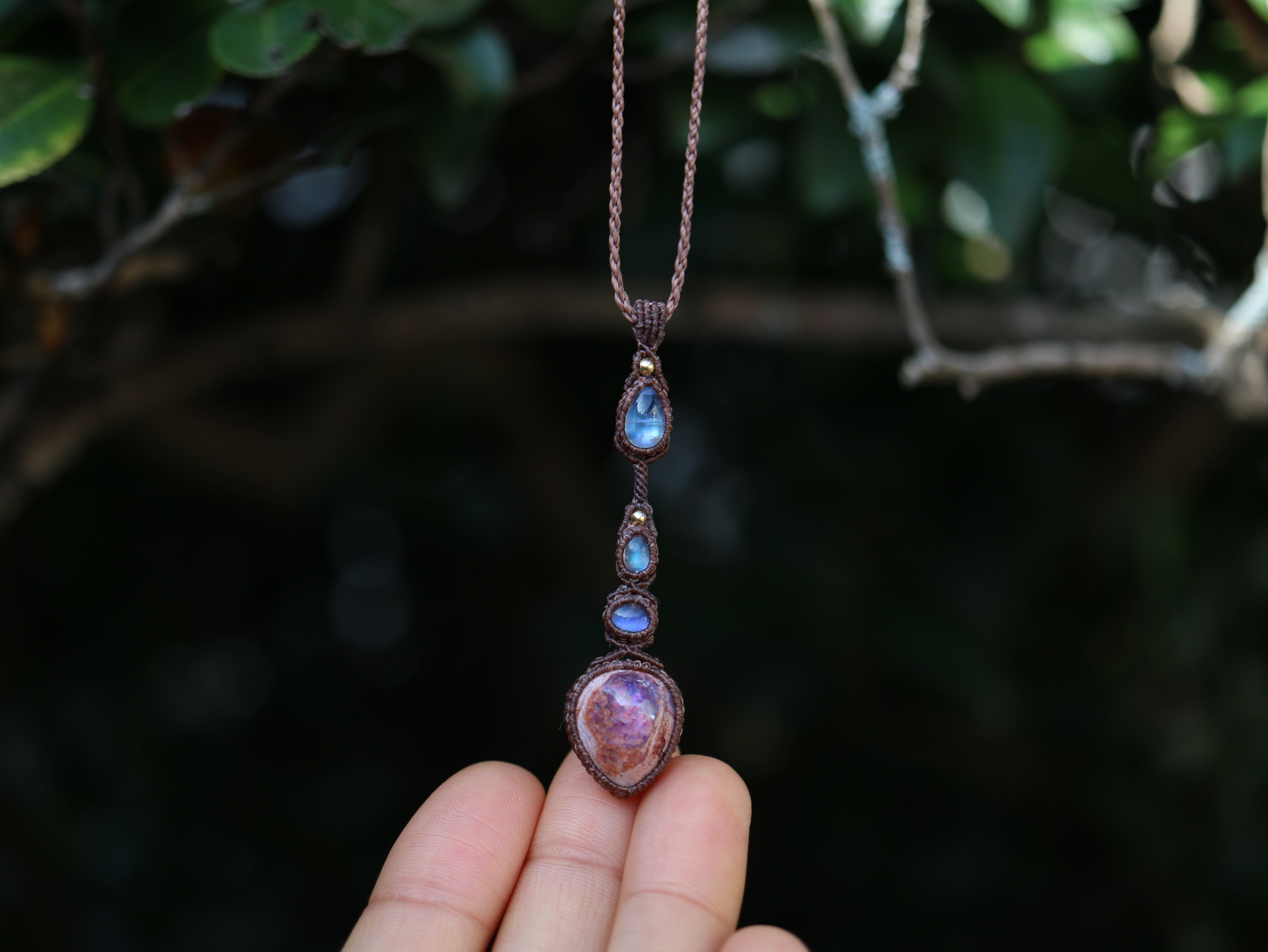 紫カンテラオパール × ムーンストーン ペンダント | Pay ID