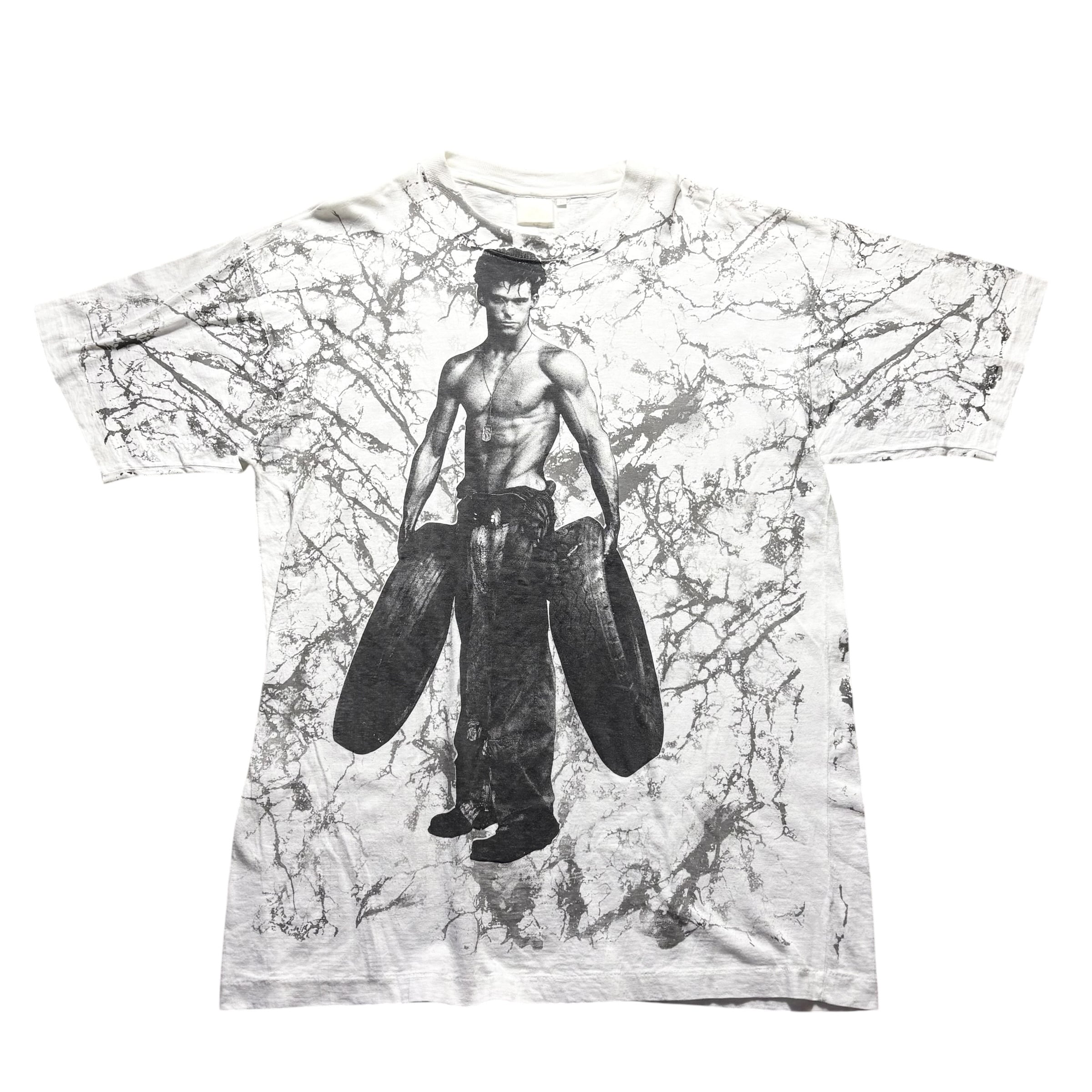 vintage 1990's HERB RITTS photo art tee “Fred with Tires” | NOIR