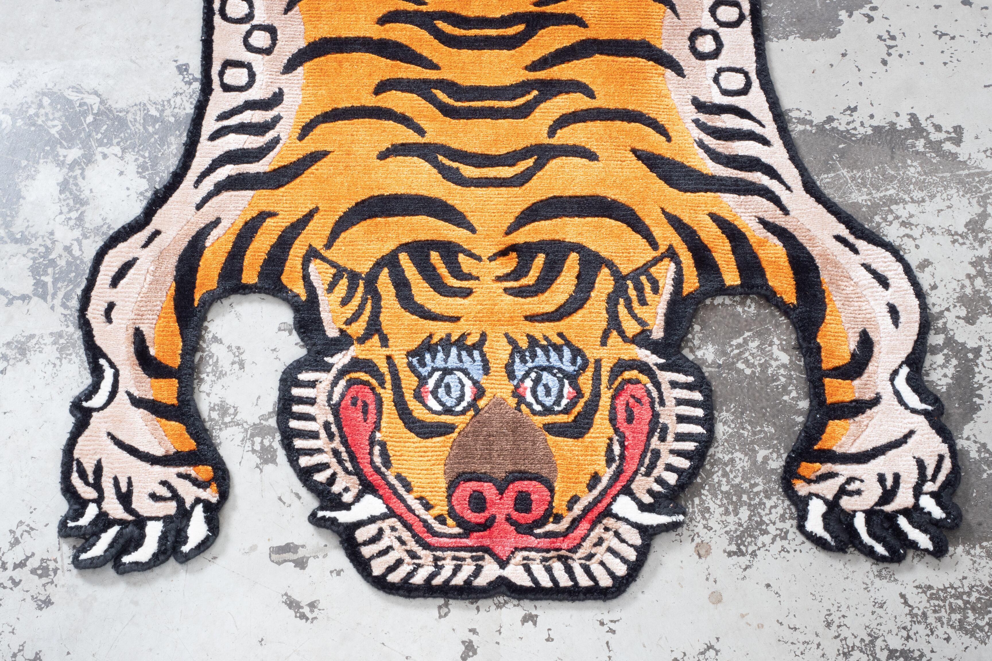 チベタンタイガーラグ　slowtiger Tibetan Tiger Rug 《Sサイズ•シルク247》チベタンタイガーラグ