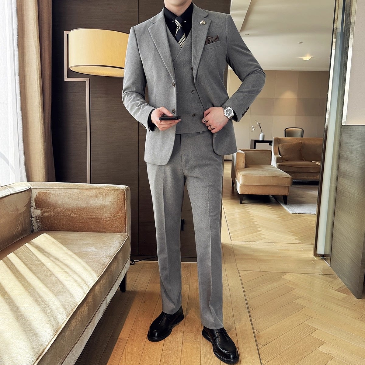 シングルブレストスリムフィットスーツ 3color SU0252 | R-Base