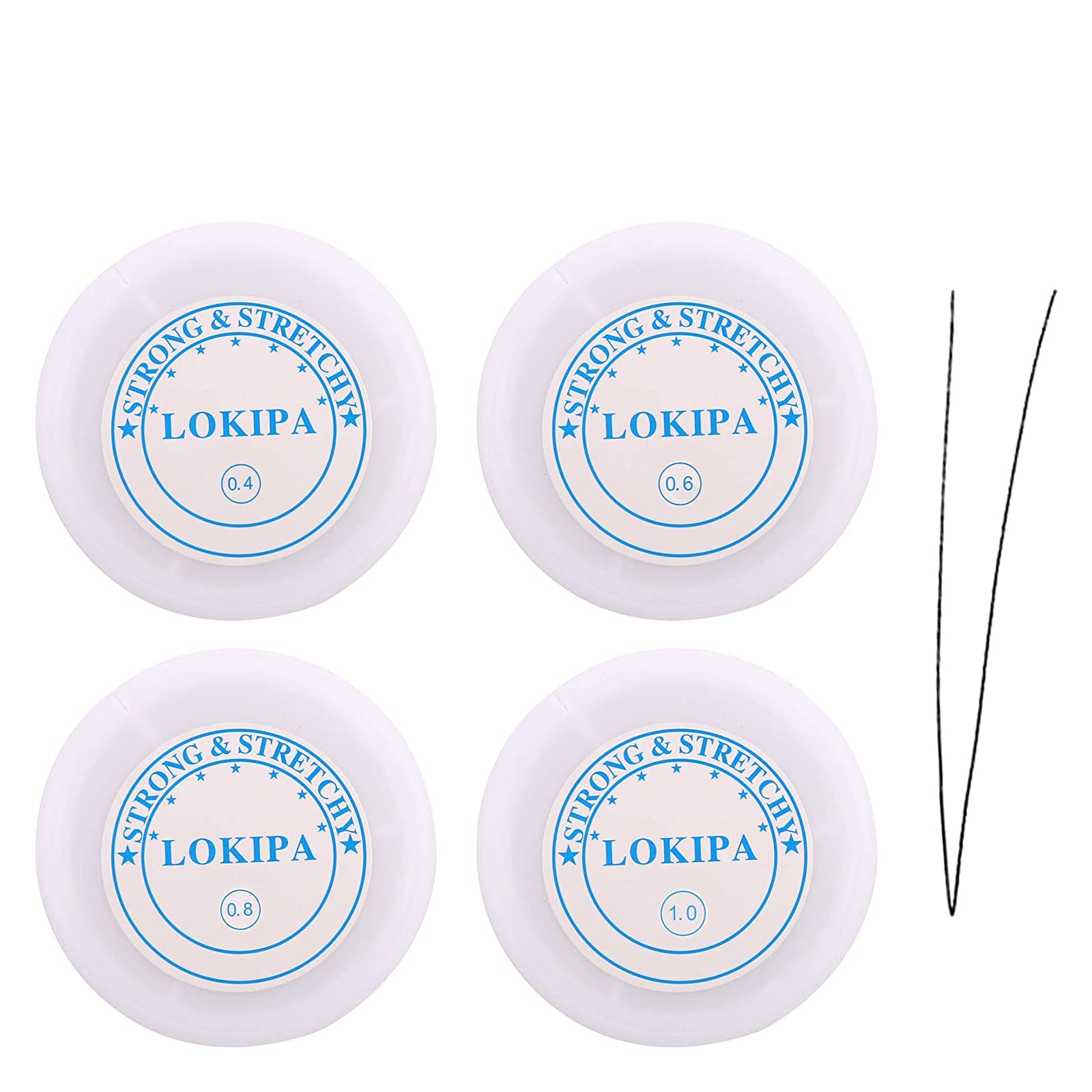 【特価処分】ブレスレット用 シリコンゴム 0.4mm/0.6mm/0.8mm/1mmサイズ 通しワイヤー 4本 5点セット