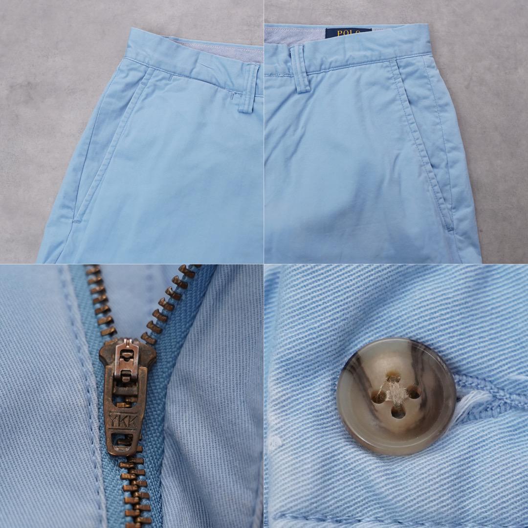 ポロ ラルフローレン W32 ポロチノ チノパン ポニー 刺繍 水色 14912