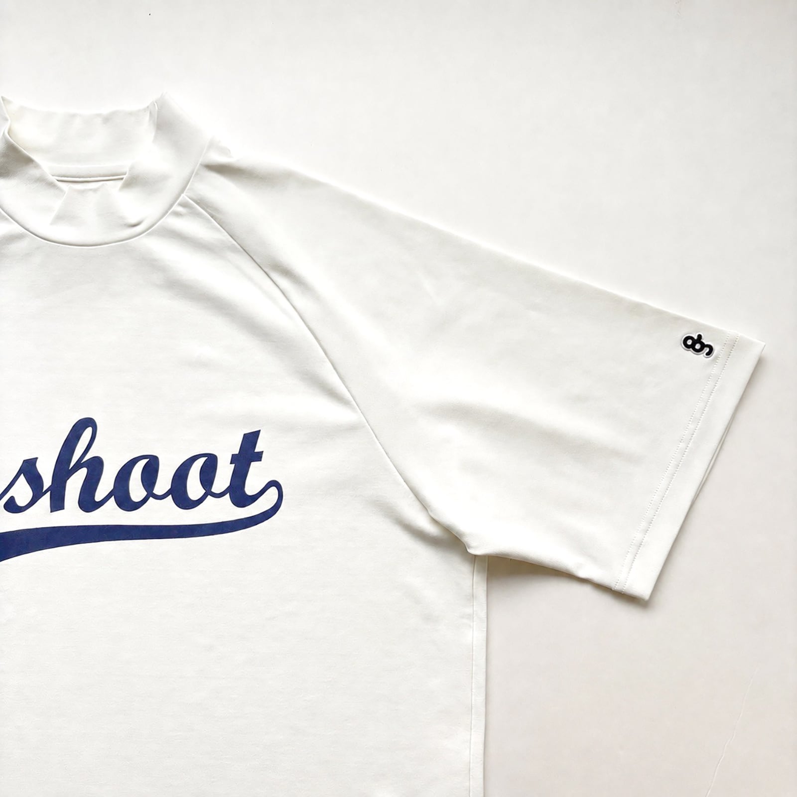 BASEBALL LOGOPRINT MOCK NECK SHIRT - WHITE - | 8G SHOOT WEBSTORE