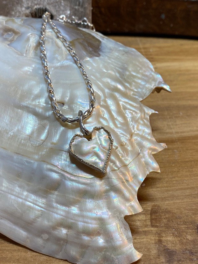 [MN002]mother of pearl silver 925 necklace