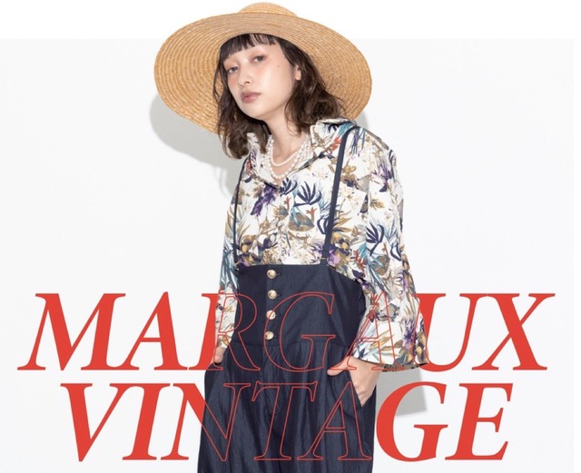 [予約販売] MARGAUX VINTAGE マルゴーヴィンテージ　ボタニカル柄ブラウス　BL-27010 (1/末〜2/上入荷予定)