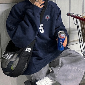 ダーティー加工ネイビースポーツスウェット　1113