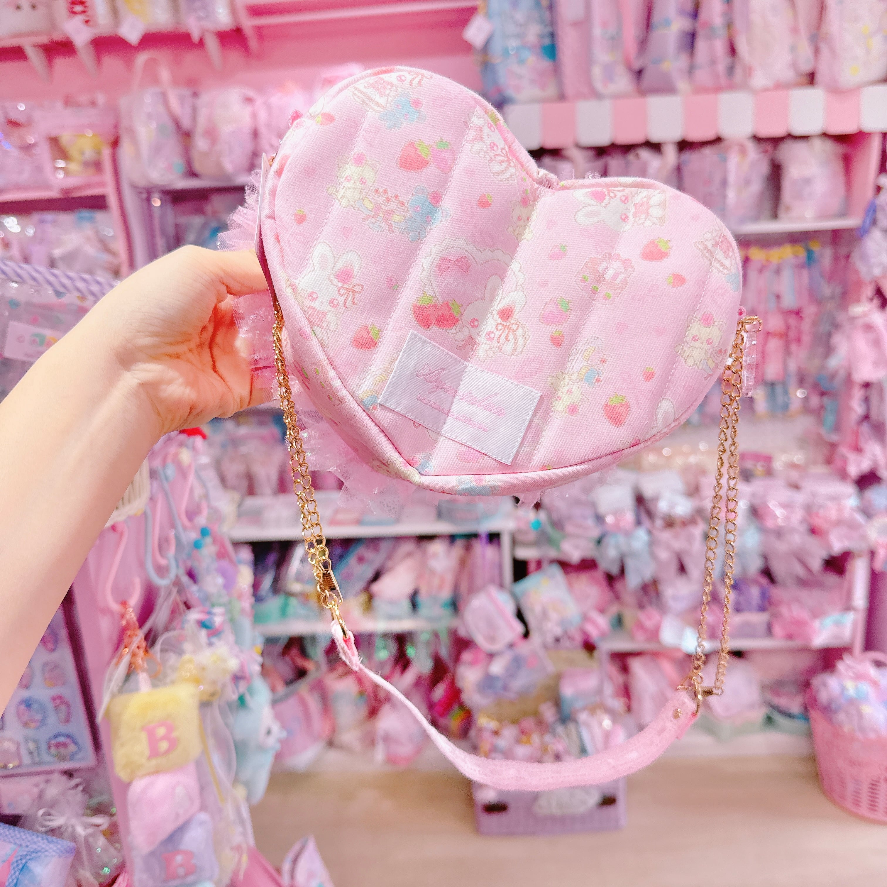 【D8】81-25ぬいぐるみフリルハートポシェット