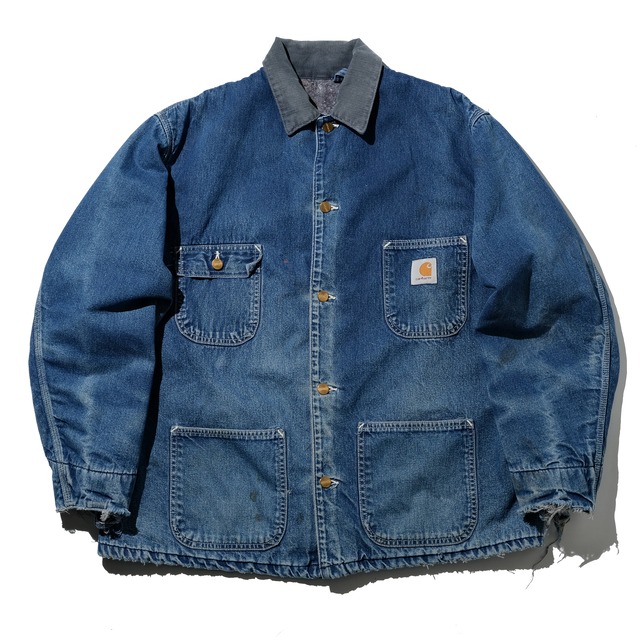 80's Carhartt denim Michigan chore coat made in USA [about L]