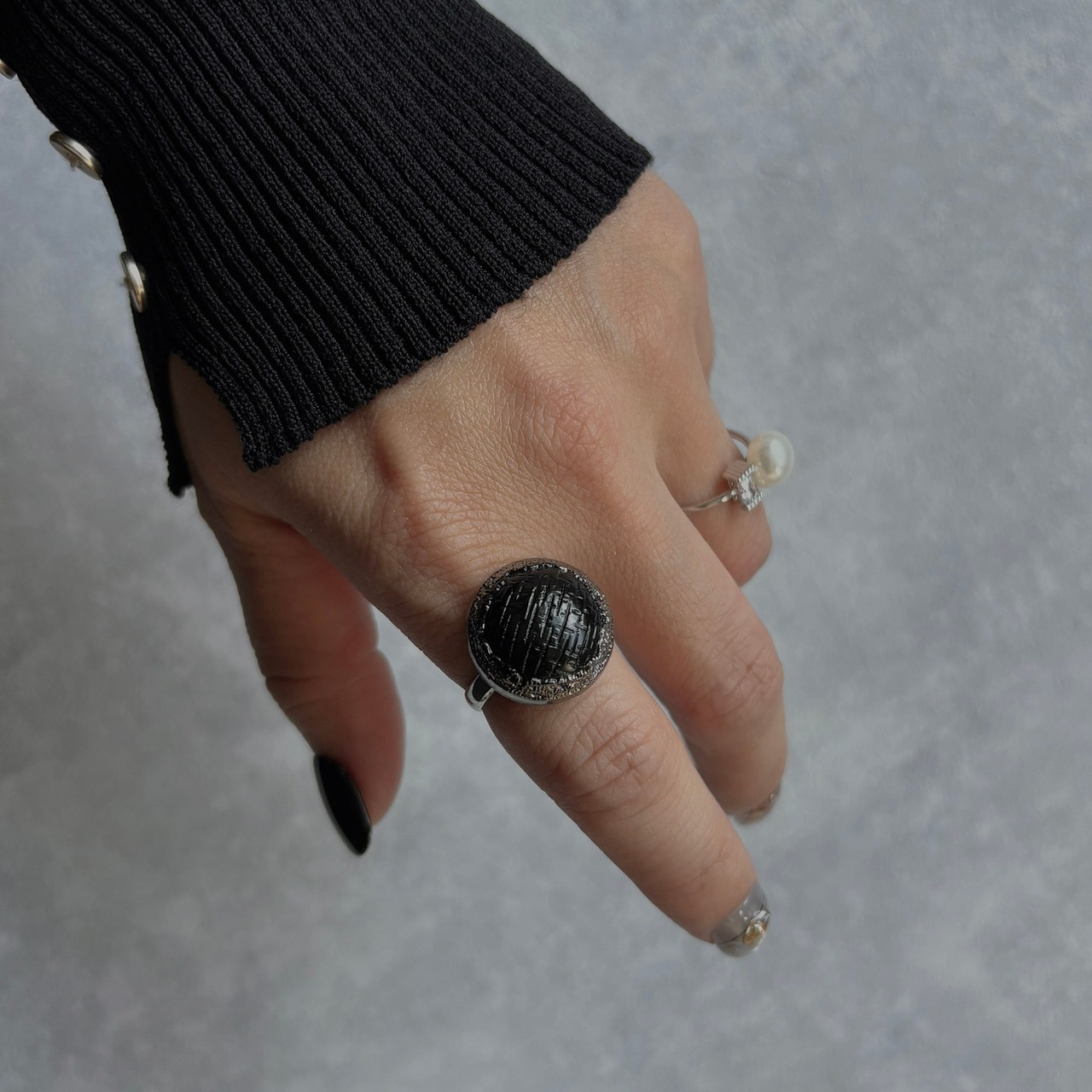 ミニスワッグ付き・ホリデージュエリー3点セット｜イヤーアクセ＆リング2点｜No.4