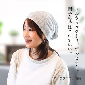 【医療用ウィッグ】 人毛100％ 帽子用ウィッグ（バンドタイプ）ロングヘア｜髪付きウィッグ インナーウィッグ 髪付き帽子 医療用ウィッグ
