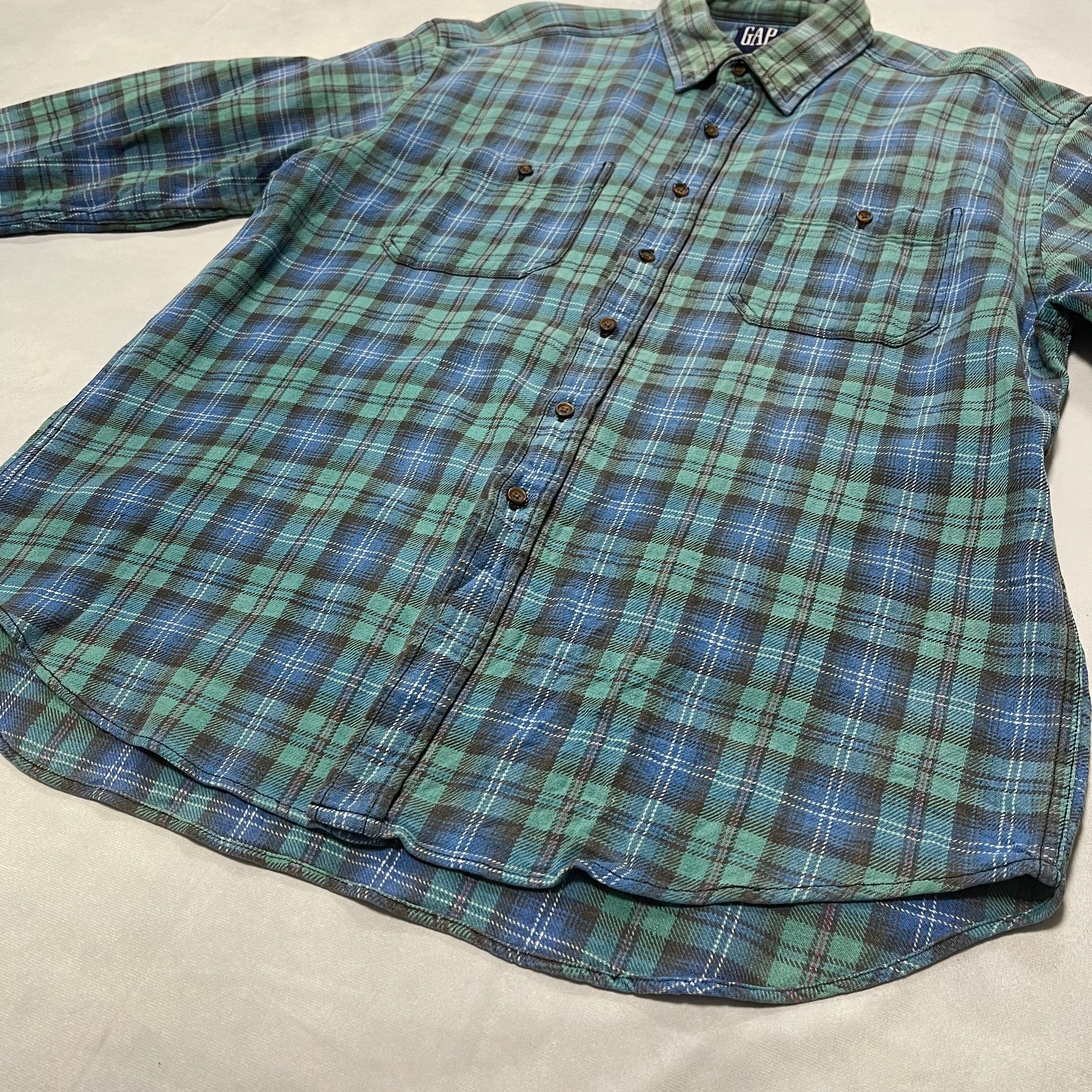 80's〜 OLD GAP オールドギャップ ネルシャツ 長袖チェックシャツ