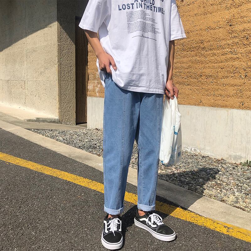 全1色 デニム パンツ ストレート カジュアル 無地 おしゃれ