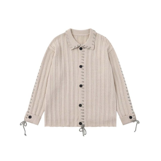 stitch design knit cardigan　ステッチデザインニットカーディガン　J1348