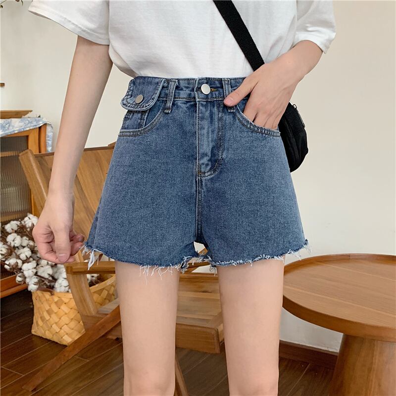 サマーネットレッドデニムショーツレディースハイウエストアウターパンツインタイドワイルドシンウエスタンスタイルワードワイドレッグパンツ 1号婦人39068941367