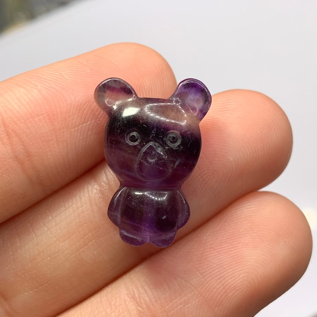 3貫通穴・くまさんフローライトビーズ