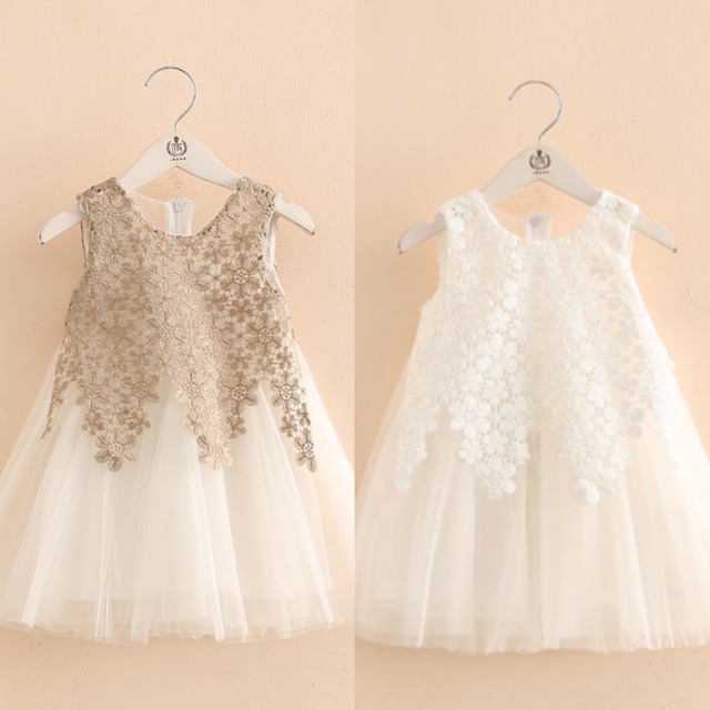 ノースリーブレース刺繍ドレス 90㎝〜140㎝ 2color