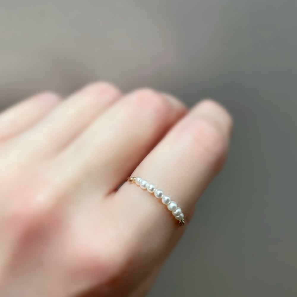 【3月制作作品】小さな淡水パールの指輪