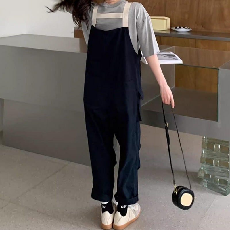 折り返しデザインボタンのオーバーオール K16260 | くまの小箱