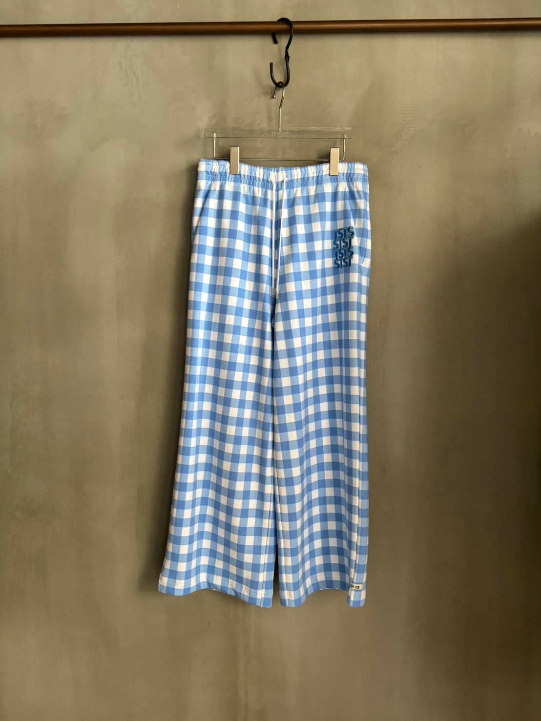 TSTS 【GINGHAM PRINT BAGGY SWEATPANTS / SAXE BLUE GINGHAM】