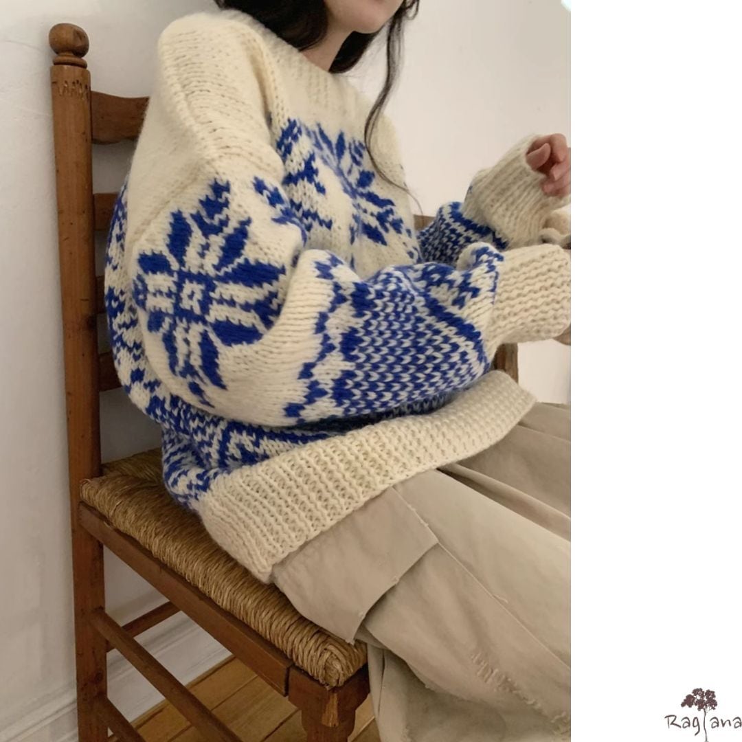 ノルディック柄 ニットセーター M 2col 250434 | Raglana