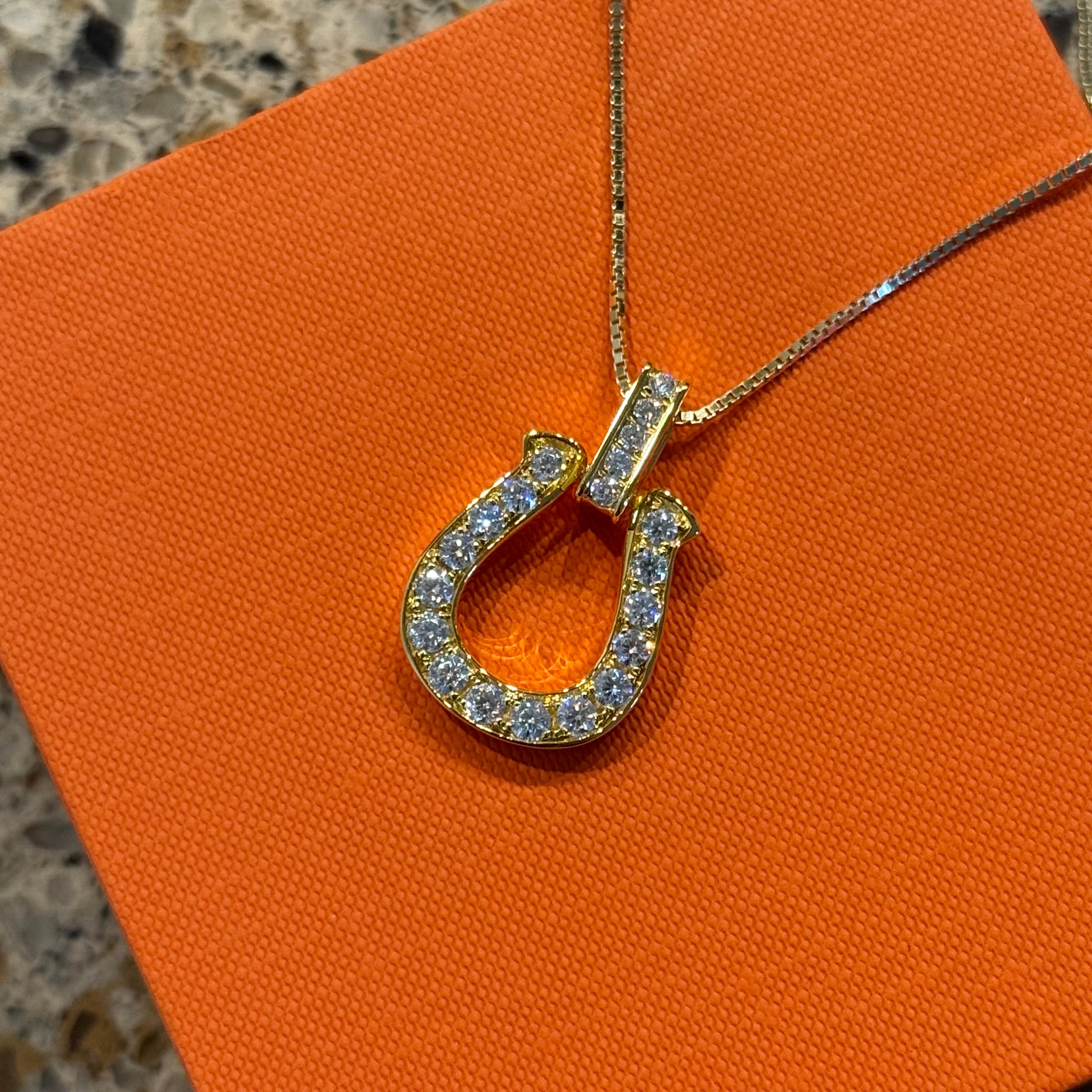 ホースシューネックレス モアサナイト1.2ct Silver925プラチナ加工