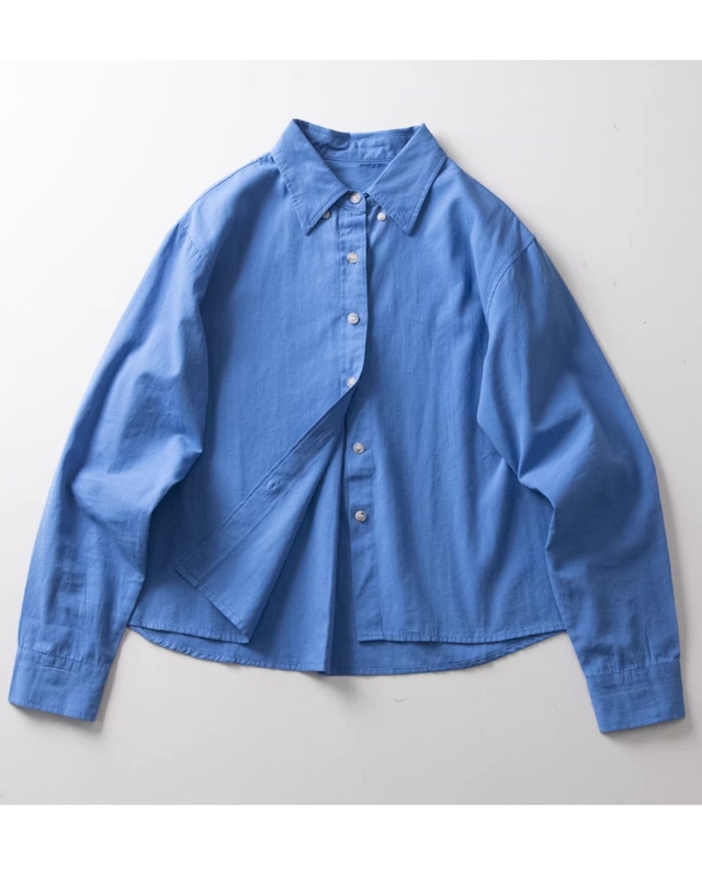ベーシックカラー ボックスシルエット 長袖シャツ T0016
