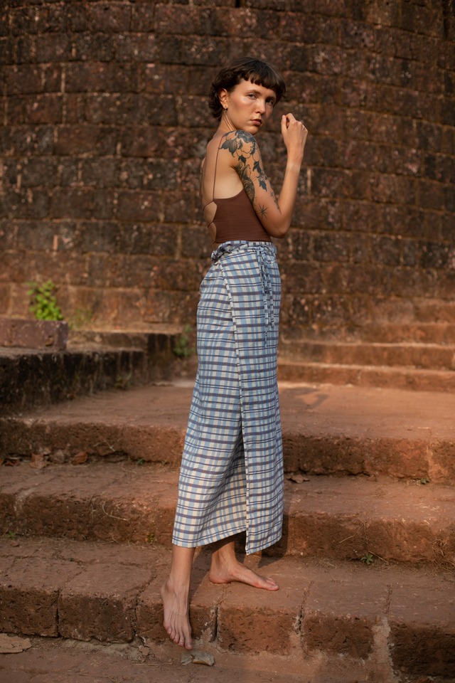 Organic Handloom Wrap Skirt — Kutch Check