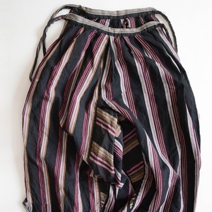 もんぺ 野良着 着物 パンツ 木綿 クレイジーパターン 黒縞模様 ジャパンヴィンテージ 昭和 リメイク素材 | monpe noragi pants japanese fabric vintage cotton black stripe crazy pattern
