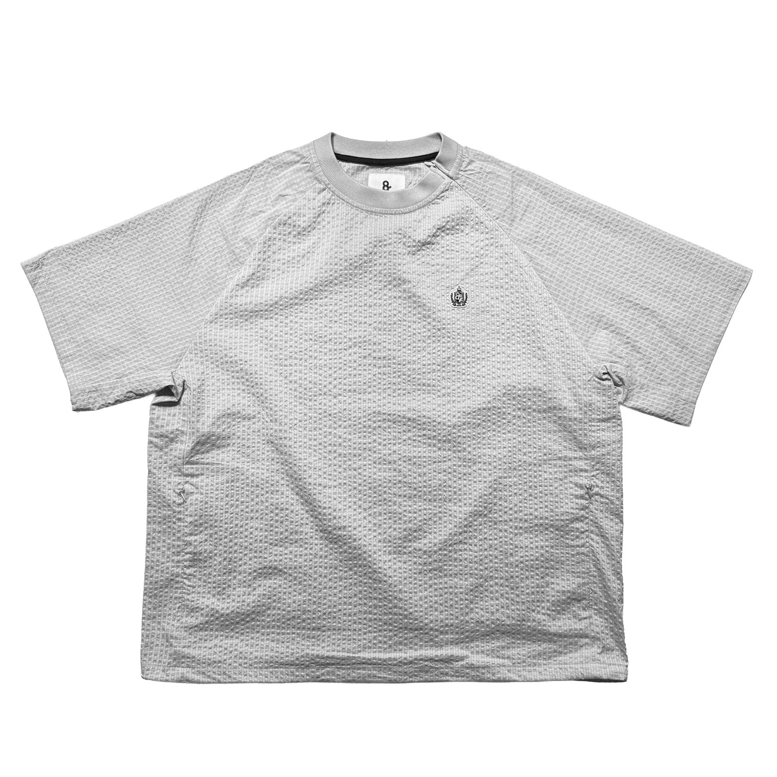 8G DOTAIR COOLMAX SUCKER CREW NECK S/S PISTE -LIGHT GRAY-