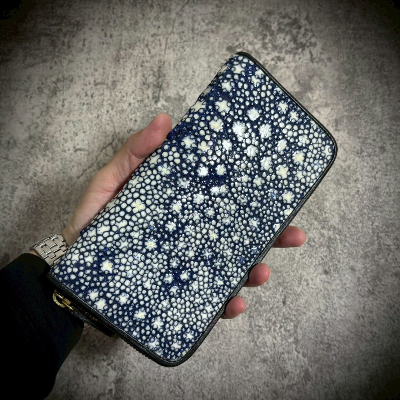 スタースティングレイ 長財布 エイ革 一枚革 ガルーシャ カイラギ 梅花