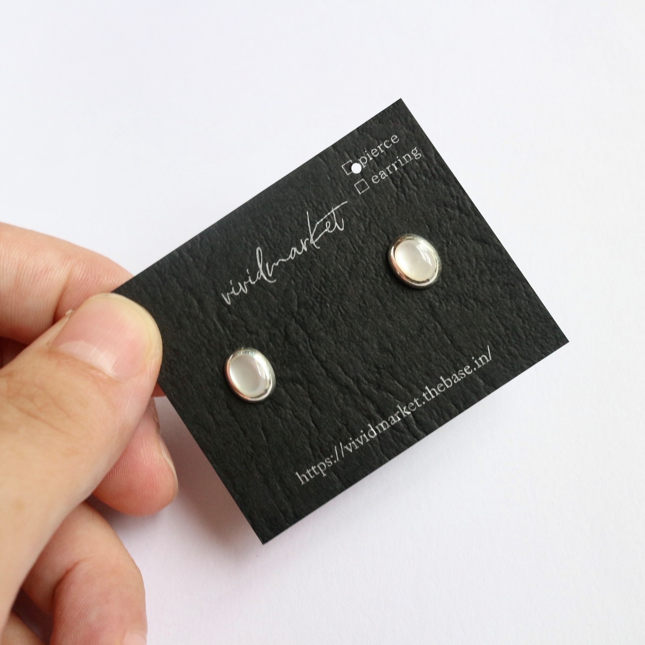 s925　マザーオブパールサークルシルバーピアス　