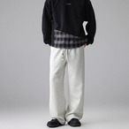 Drawstring Wide Tapered Full-Length Pants ◇2color H0897
