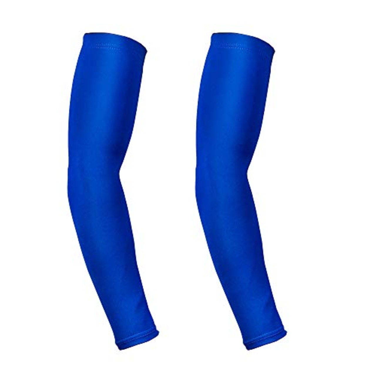 [KOUTEI] アームカバー 無地 スポーツ用 滑り止め UVカット 腕カバー アームスリーブ 冷感 吸汗速乾 UV対策 日焼け止めカバー シリコン付き 2枚入れ (ブルー, M)