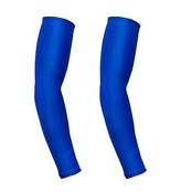 [KOUTEI] アームカバー 無地 スポーツ用 滑り止め UVカット 腕カバー アームスリーブ 冷感 吸汗速乾 UV対策 日焼け止めカバー シリコン付き 2枚入れ (ブルー, M)