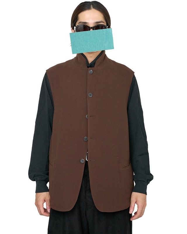 m's braque "STAND COLLAR VEST〔BROWN〕"