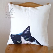 Jubilee クッションカバー BLACK & WHITE CAT