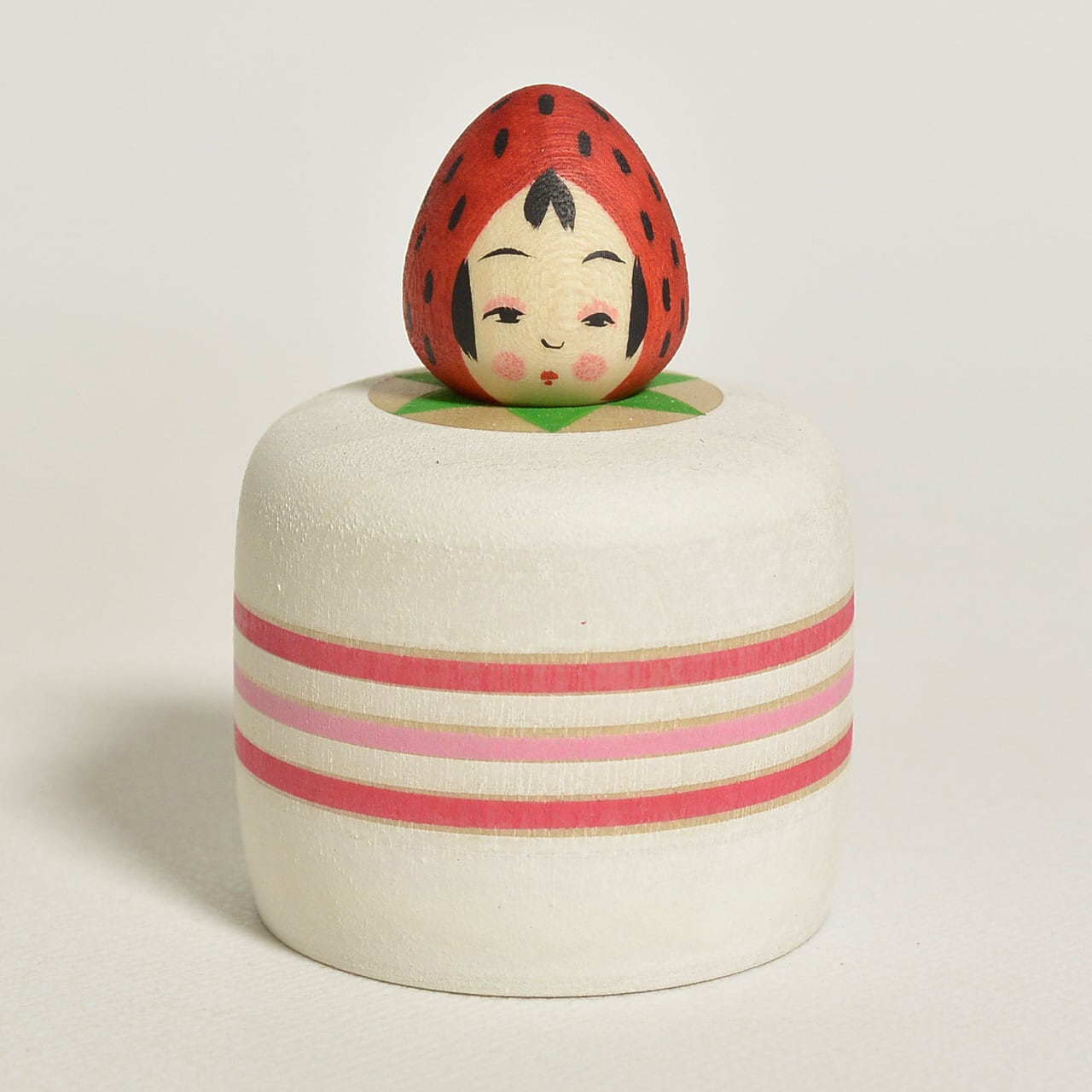 いちごケーキちゃんえじここけし 約1.5寸 約4.5cm 鈴木明 工人（作並系
