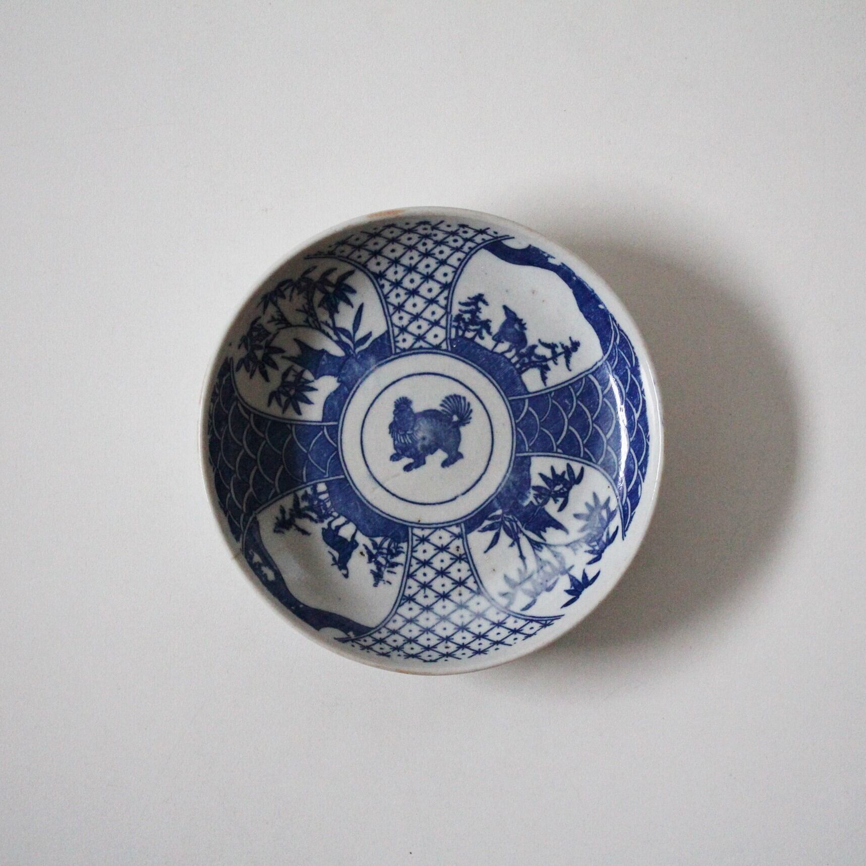 九谷乾山写色絵梅文湯碗 中村梅山 d7.6cm Kutani Enameled Yunomi Tea