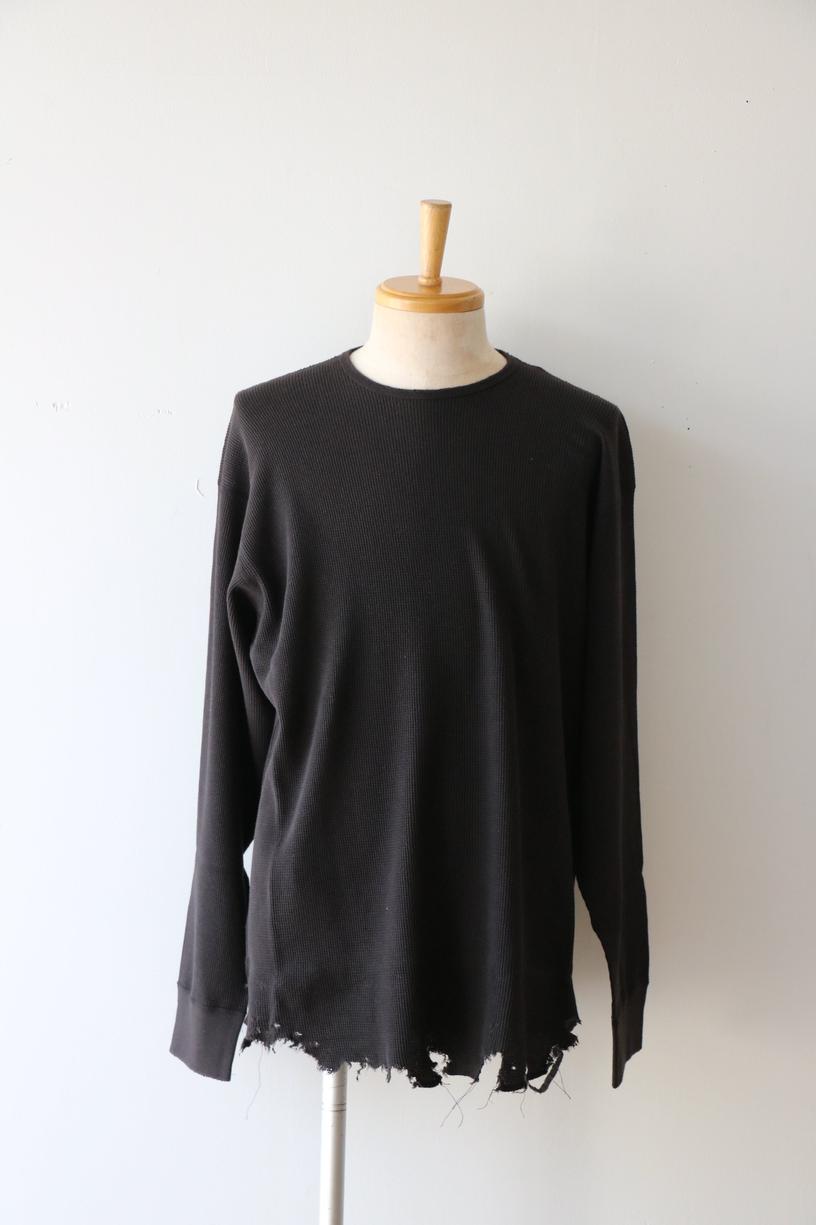 Ancellm - DAMAGE WAFFLE CREW LS - / ANC-STD-CT02 / アンセルム