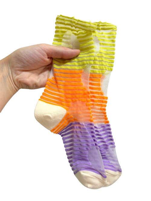【solmu】 シースルーsocks（3色ボーダー）