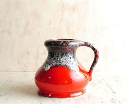 西ドイツ製 ヴィンテージ Jopeko 陶器の花瓶 Fat lava 花器 一輪挿し ミッドセンチュリー期 フラワーベース アンティーク_220726 ig2632