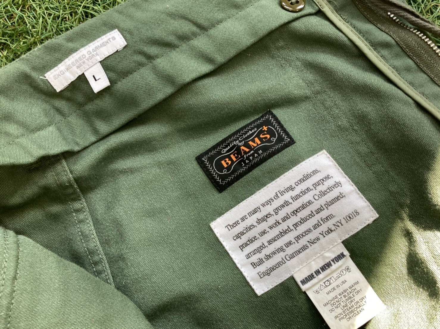ENGINEERED GARMENTS x BEAMS PLUS BACK SATIN DINER FATIGUE PANTS 