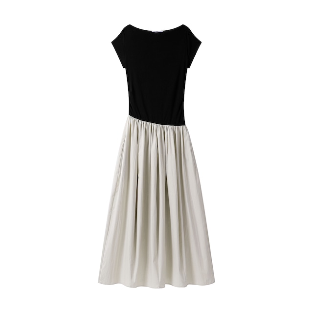 contrast color docking style dress 2colors【2025072402】