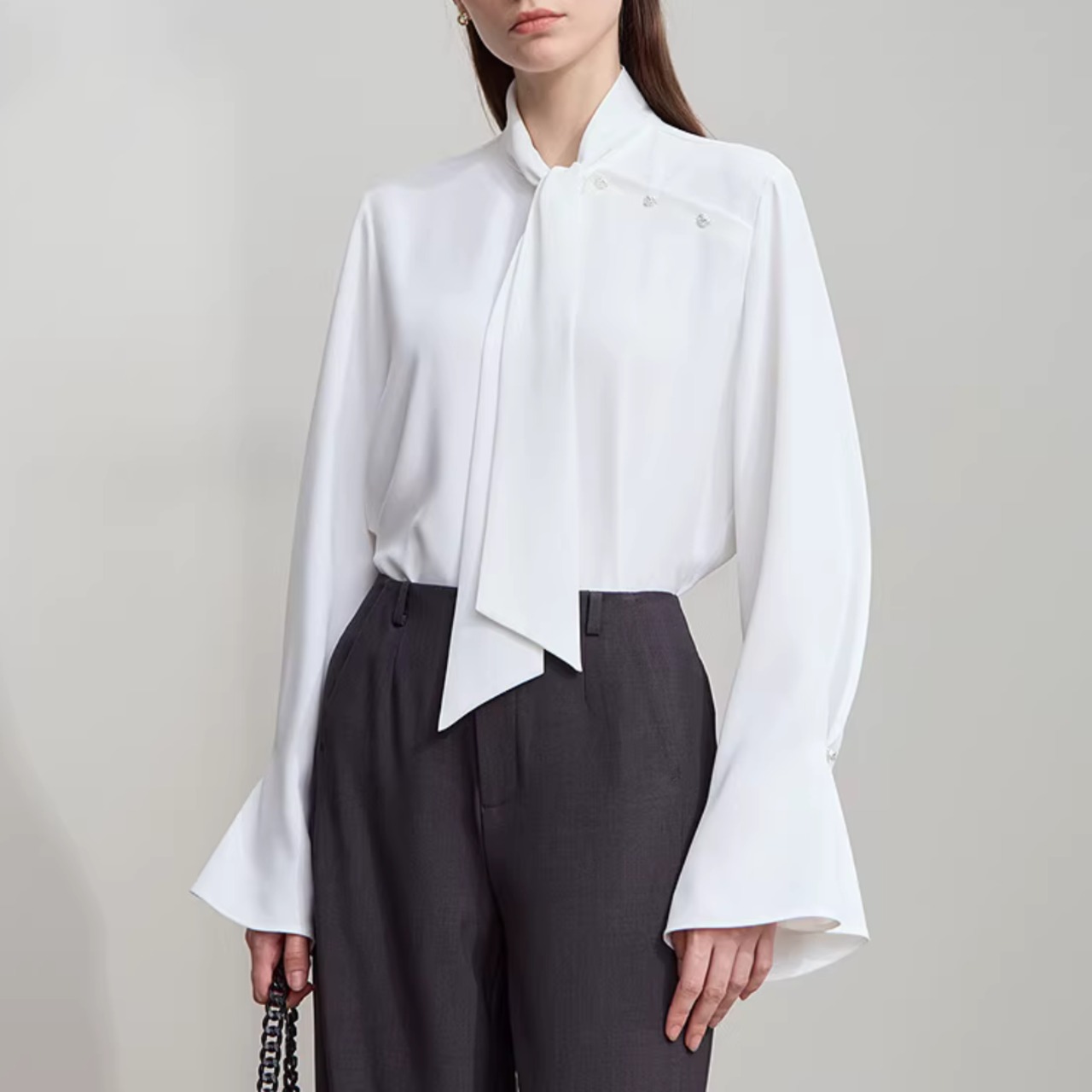 ビジューボタン ボウタイ ブラウス  00064・画像15