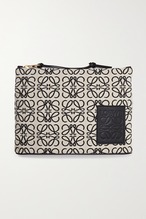 【LOEWE】 + joe brainard anagram レザートリミング canvas-jacquard ポーチ 211000097