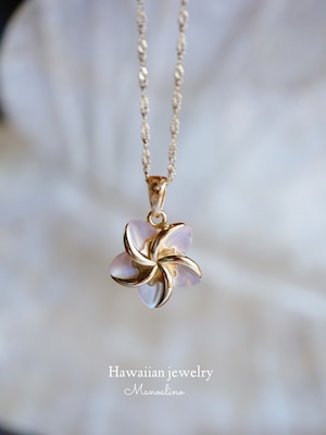 Plumeria shell necklace Hawaiian jewelry(ハワイアンジュエリーマザーオブパールプルメリアネックレス)