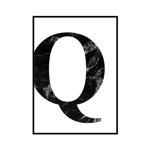 "Q" 黒大理石 - Black marble - ALPHAシリーズ [SD-000518] A3サイズ ポスター単品