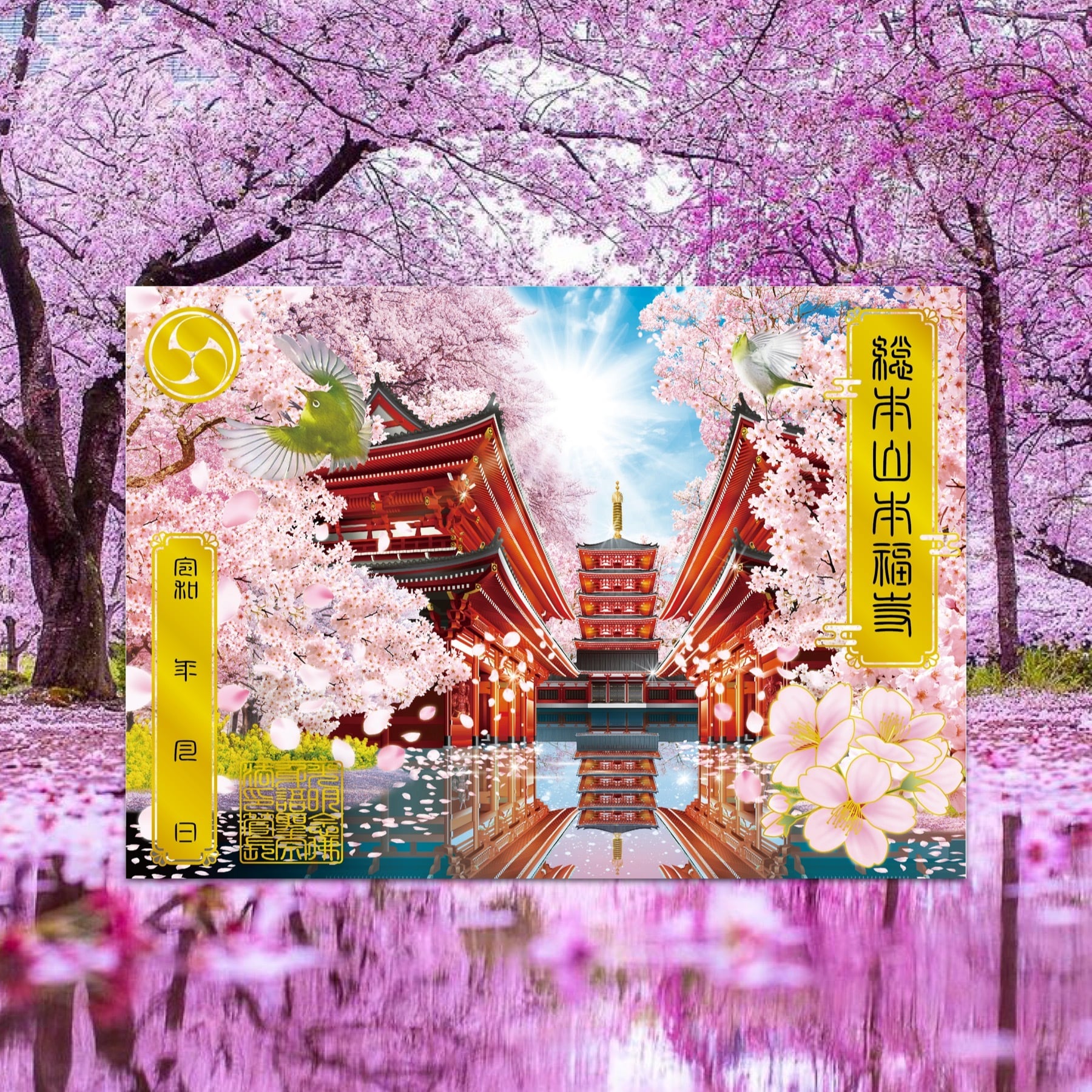 桜箔押し御朱印 | honpukuji online site