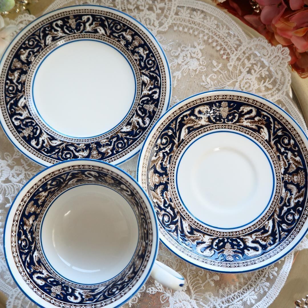 ウェッジウッド フロレンティーン コバルトブルー ティーポットL